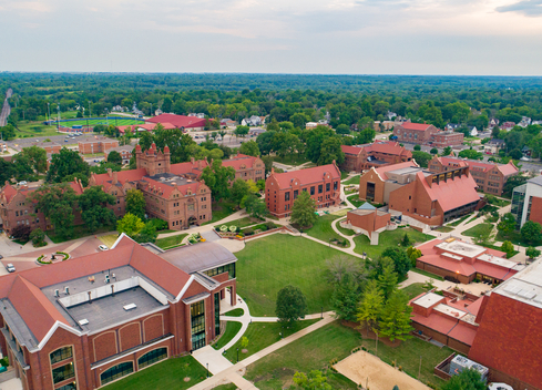 Aerial view of ǿ޴ý Campus